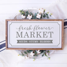 Load image into Gallery viewer, Fresh Flower Market Painted Wood Sign White