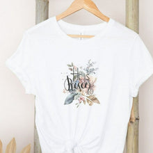 Load image into Gallery viewer, He Is Risen Christian Floral T Shirt White