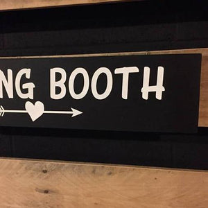 Kissing Booth Sign Black And White