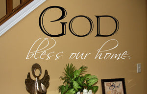 God Bless Our Home Two Layer Vinyl Wall Decal 22058 - Cuttin' Up Custom Die Cuts - 3