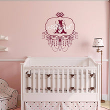 Load image into Gallery viewer, Personalized Monogram Chandelier Frame Style A with Name Nursery Vinyl Wall Decal 22508 - Cuttin&#39; Up Custom Die Cuts - 1