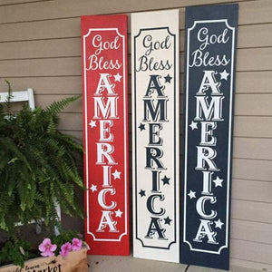God Bless America Porch Sign Multiple Color Options