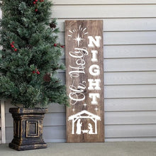 Load image into Gallery viewer, Oh Holy Night Christmas Porch Sign Dark Walnut With White Lettering