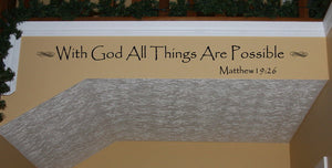 With God All Things Are Possible Vinyl Wall Decal 22063 - Cuttin' Up Custom Die Cuts - 3