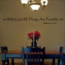 Load image into Gallery viewer, With God All Things Are Possible Vinyl Wall Decal 22063 - Cuttin&#39; Up Custom Die Cuts - 1