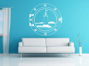 Nautical Wall Decal Lighthouse in a Porthole 22095 - Cuttin' Up Custom Die Cuts - 2