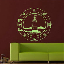 Load image into Gallery viewer, Nautical Wall Decal Lighthouse in a Porthole 22095 - Cuttin&#39; Up Custom Die Cuts - 1