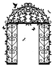 Load image into Gallery viewer, Garden Gazebo with Birds Butterflies Vines and Dragonflies Vinyl Wall Decal 22130 - Cuttin&#39; Up Custom Die Cuts - 2