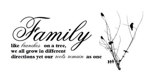 Family Like Branches On a Tree Vinyl Wall Decal 22164 - Cuttin' Up Custom Die Cuts - 2