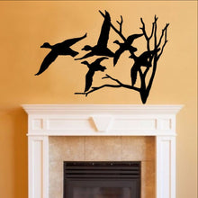 Load image into Gallery viewer, Ducks in Flight and Bare Tree Single Layer Vinyl Wall Decal 22217 - Cuttin&#39; Up Custom Die Cuts - 1