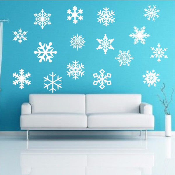 Snowflakes Removable Vinyl Wall Decals Set 22234 - Cuttin' Up Custom Die Cuts - 1