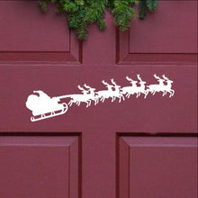 Load image into Gallery viewer, Santa and Sleigh Christmas Removable Vinyl Door Decal 22240 - Cuttin&#39; Up Custom Die Cuts - 1