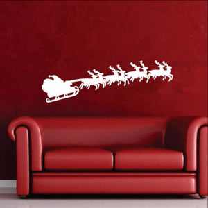 Santa and Sleigh Christmas Removable Vinyl Wall Decal 22238 - Cuttin' Up Custom Die Cuts - 1