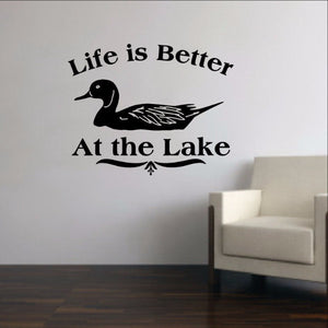 Life is Better at the Lake - Duck Vinyl Wall Decal 22311 - Cuttin' Up Custom Die Cuts - 1