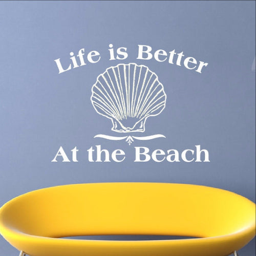 Life is Better at the Beach Vinyl Wall Decal 22314 - Cuttin' Up Custom Die Cuts - 1