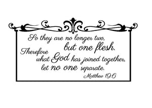 Wedding Bible Verse Vinyl Wall Decal What God Has Joined Together Matthew 19 6 22297 - Cuttin' Up Custom Die Cuts - 2
