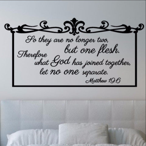 Wedding Bible Verse Vinyl Wall Decal What God Has Joined Together Matthew 19 6 22297 - Cuttin' Up Custom Die Cuts - 1
