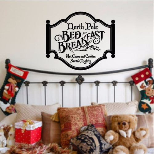 North Pole Bed and Breakfast Christmas Removable Vinyl Wall Decal  22356 - Cuttin' Up Custom Die Cuts - 1