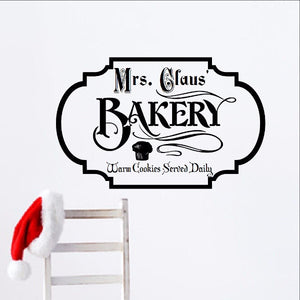 Mrs Claus Bakery Christmas Removable Vinyl Wall Decal  - Christmas Decor 22357 - Cuttin' Up Custom Die Cuts - 1