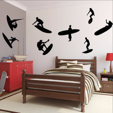 Load image into Gallery viewer, Surfer Guy Silhouettes Variety Set of 8 Vinyl Wall Decals 22433 - Cuttin&#39; Up Custom Die Cuts - 1