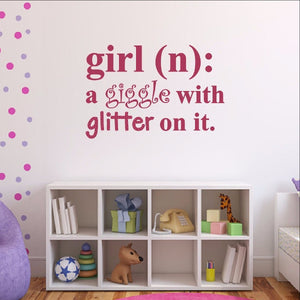 Girl Definition Giggle with Glitter on it Dictionary Decal Vinyl Wall Decal 22447 - Cuttin' Up Custom Die Cuts - 1
