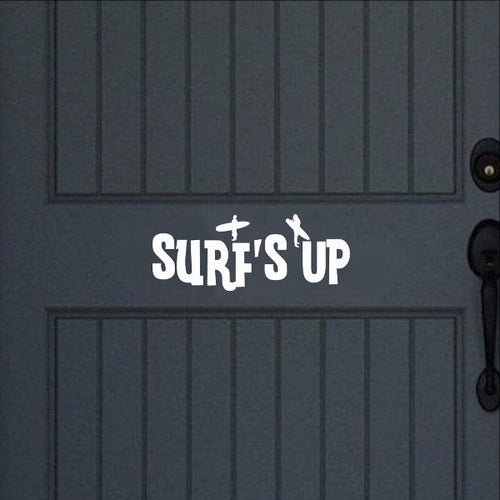 Surfs Up Vinyl Door Decal 22442 - Cuttin' Up Custom Die Cuts - 1