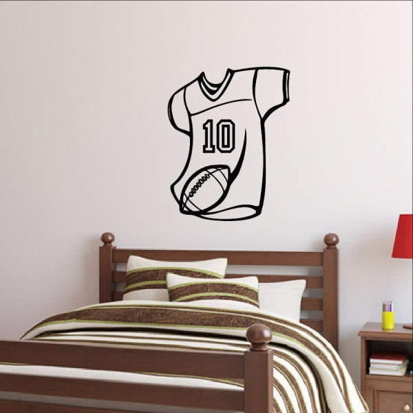 Football Jersey Wall Decal Personalized Number 22453 - Cuttin' Up Custom Die Cuts - 1
