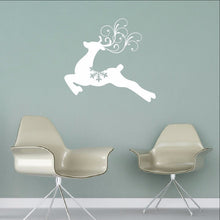 Load image into Gallery viewer, Reindeer with Swirly Antlers and Snowflake Style C Christmas Vinyl Wall Decal 22474 - Cuttin&#39; Up Custom Die Cuts - 1