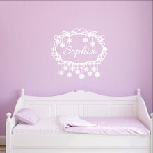 Load image into Gallery viewer, Snowflakes Frame Personalized Nursery Girls Room Custom Vinyl Wall Decal 22481 - Cuttin&#39; Up Custom Die Cuts - 1