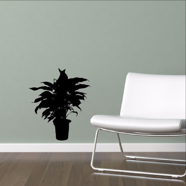 Houseplant Silhouette Style A Wall Decal - Plant Decor 22514 - Cuttin' Up Custom Die Cuts - 1