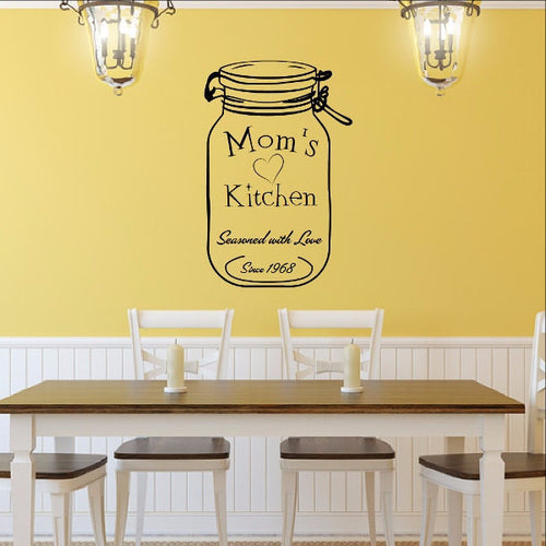 Moms Kitchen Custom Decal with Jar with Date Vinyl Decal 22522 - Cuttin' Up Custom Die Cuts - 1