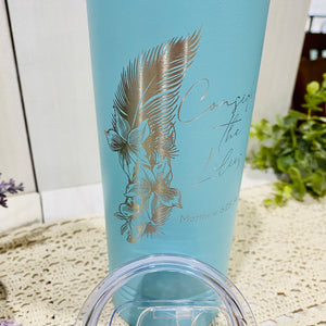 Consider The Lilies Laser Engraved Stainless Steel Tumbler Or Water Bottle