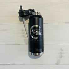 Load image into Gallery viewer, Dayspring Youth Logo Stainless Steel Engraved Water Bottle Black