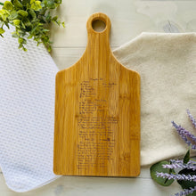 Load image into Gallery viewer, Laser Engraved Handwritten Recipe Cutting Board Bamboo