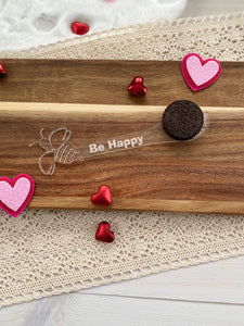 Be Happy Laser Engraved Cookie Dipper With Bee Handle