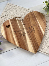 Load image into Gallery viewer, Personalized I Have Found The One My Soul Loves Heart Shaped Laser Engraved Cutting or Charcuterie Board