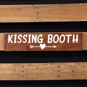Kissing Booth Painted Wooden Sign