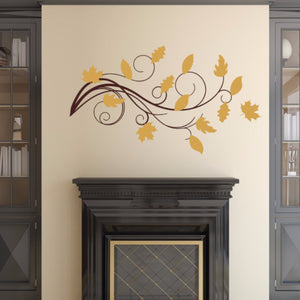 Leaves with Swirls Vinyl Wall Decal Set 22585