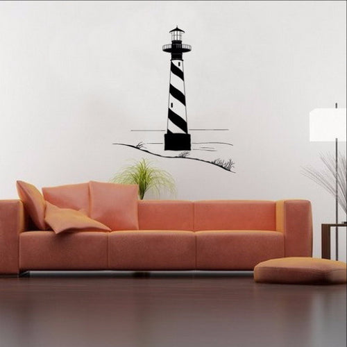 Lighthouse with Sand Dunes Vinyl Wall Decal 22099 - Cuttin' Up Custom Die Cuts - 1