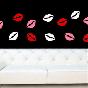 Lips Valentines Day Removable Vinyl Wall Decal Set of 12 - Cuttin' Up Custom Die Cuts - 1