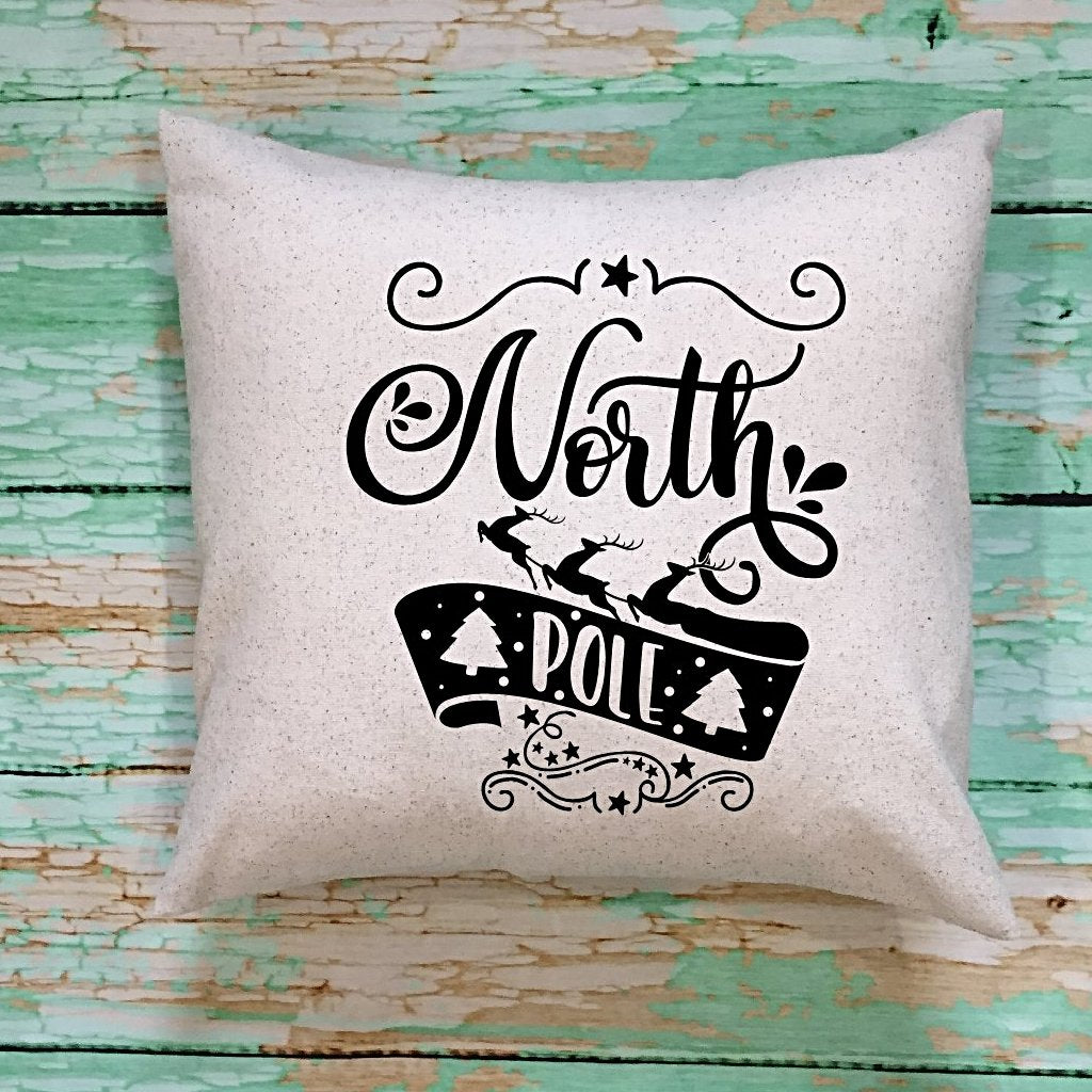 North Pole Throw Pillow Cover Cream And Black