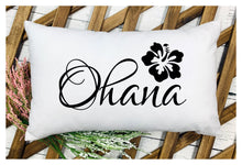 Load image into Gallery viewer, Ohana Throw Pillow Cover White With Black Lettering