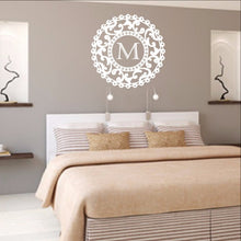 Load image into Gallery viewer, Ornate Round Medallion Frame With Monogram Vinyl Wall Decal 22382 - Cuttin&#39; Up Custom Die Cuts - 1