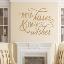 Load image into Gallery viewer, Pumpkin Kisses And Harvest Wishes Vinyl Wall Decal Light Brown