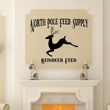 Load image into Gallery viewer, North Pole Feed Supply Reindeer Feed Vinyl Wall Decal 22598
