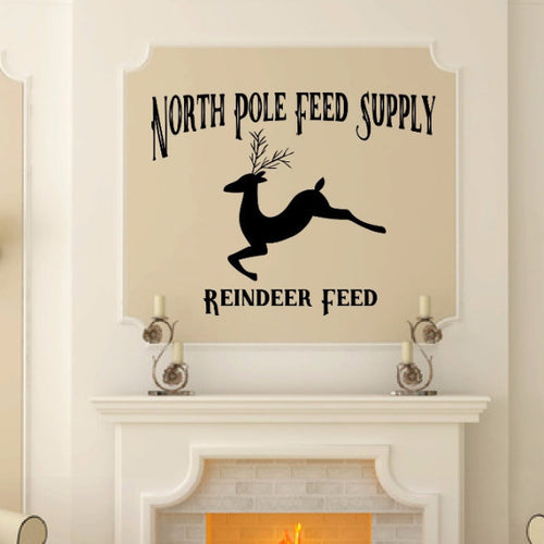 North Pole Feed Supply Reindeer Feed Vinyl Wall Decal 22598
