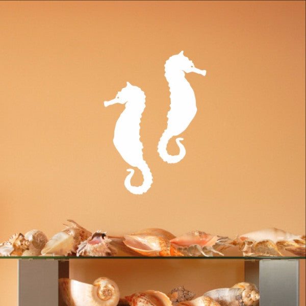 Seahorse Style A Set of 2 Vinyl Wall Decals 22563 - Cuttin' Up Custom Die Cuts - 1