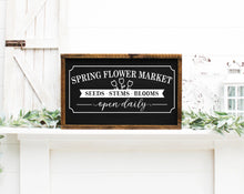 Load image into Gallery viewer, Spring Flower Market Painted Wood Sign Black