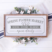 Load image into Gallery viewer, Spring Flower Market Painted Wood Sign White