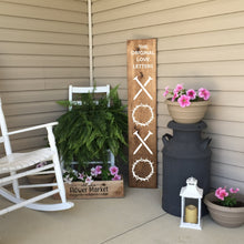 Load image into Gallery viewer, The Original Love Letters XOXO Painted Wood Welcome Sign Dark Walnut Stain White Letters